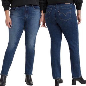Levi’s Classic Straight Mid Rise Maui Waterfall Jeans Vintage Dark Wash Denim